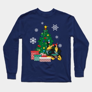 Heckle And Jeckle Around The Christmas Tree Long Sleeve T-Shirt